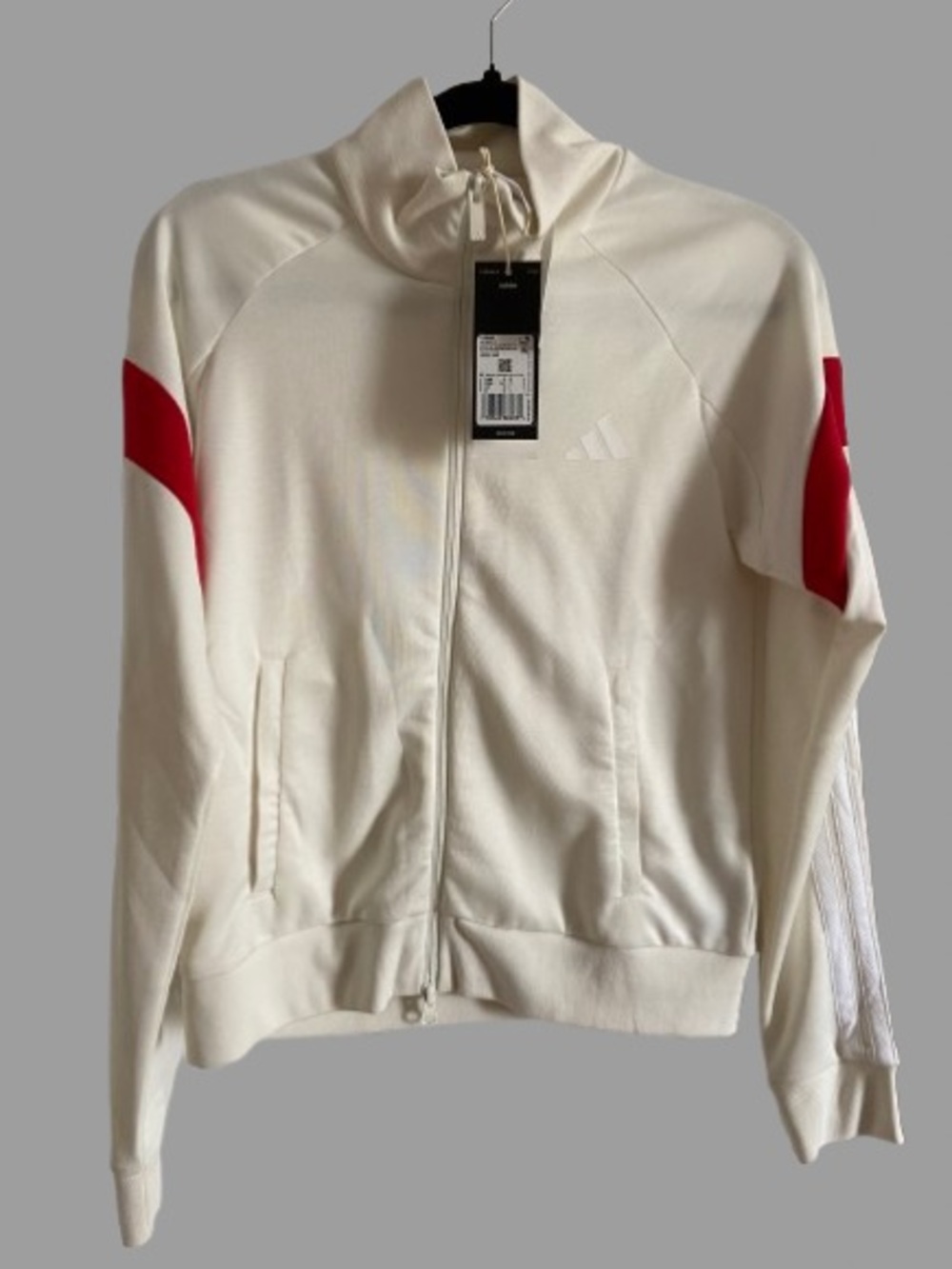 NWT Women’s Adidas White & Red Zip-Front Athletic Jacket